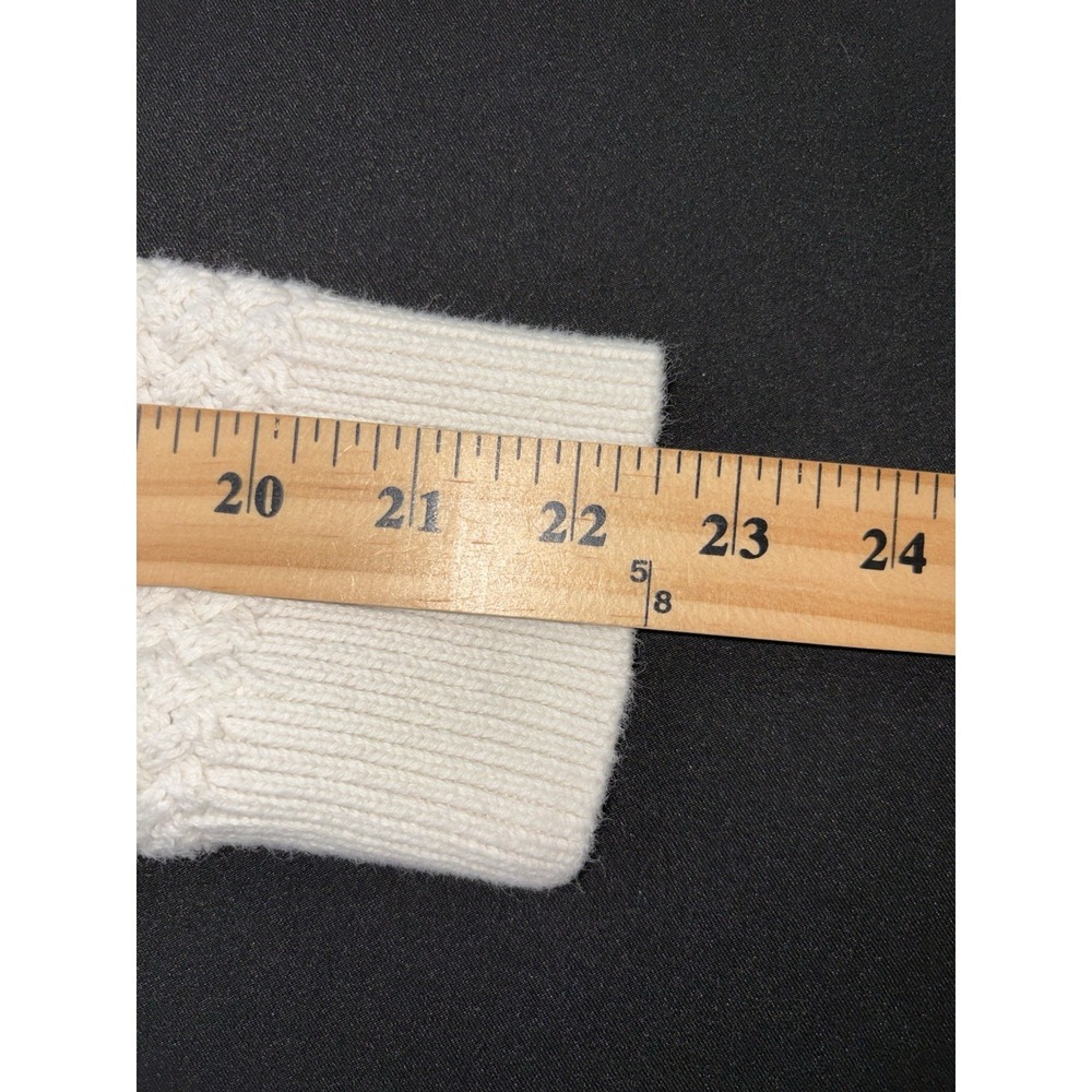 LL Bean Basket Weave Womans XL-Reg Fisherman Sweater Boat Neck Nautical Ivory - Picture 10 of 10